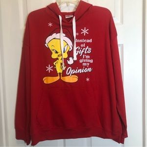 Looney Tunes Tweety Bird Christmas Hoodie  Junior Size XXL NEW WITHOUT TAGS